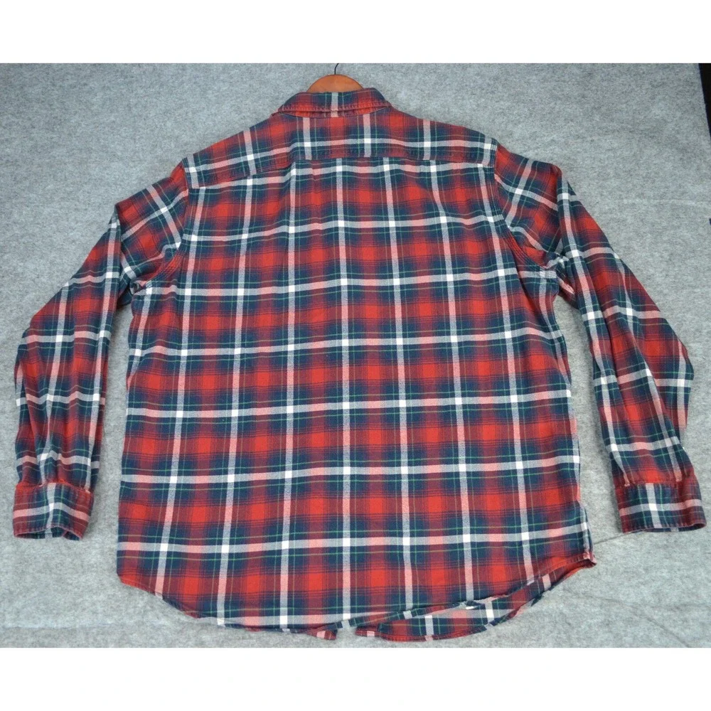 Polo‎ Ralph Lauren Red Plaid LS Button Down Front Flannel Shirt Mens Size XL